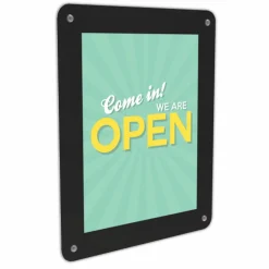 deflecto Double-sided Window Display Sign - Come in, we're open Print/Message - 8.5