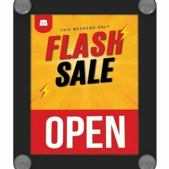 deflecto Double-sided Window Display Sign - Come in, we're open Print/Message - 8.5