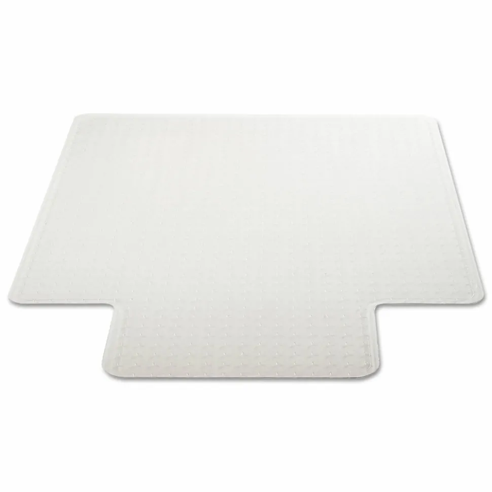 Deflecto DurMat for Carpet - Carpeted Floor - 60" Length x 46" Width - Lip Size 12" Length x 25" Width - Vinyl - Clear