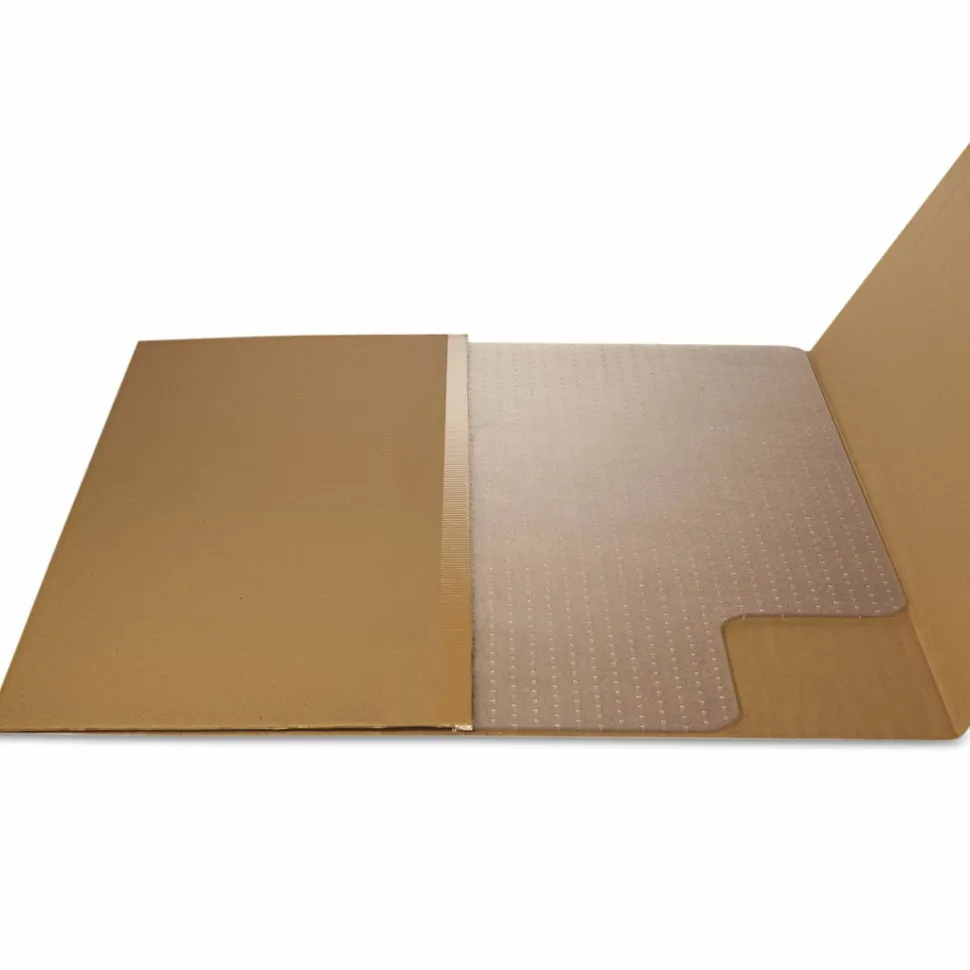 Deflecto DurMat for Carpet - Carpeted Floor - 60" Length x 46" Width - Lip Size 12" Length x 25" Width - Vinyl - Clear
