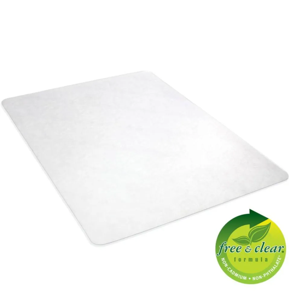 Deflecto Earth Source Chair Mat For Hard Floors, Straight Edge, 46" x 60", Clear