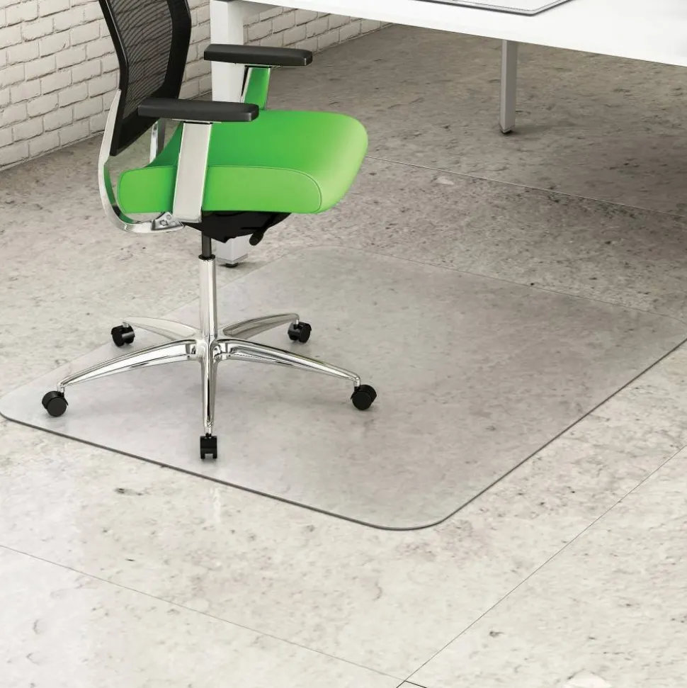 Deflecto Earth Source Chair Mat For Hard Floors, Straight Edge, 46" x 60", Clear