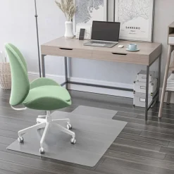 deflecto EconoMat Antimicrobial Chair Mat for Hard Floors, Rectangular with Lip, Straight Edges, 36" x 48", Clear