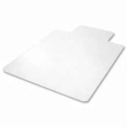 deflecto EconoMat Antimicrobial Chair Mat for Hard Floors, Rectangular with Lip, Straight Edges, 36