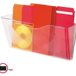 deflecto Euro-Style DocuPocket Landscape Wall File, Larger Files/Tabloid Size, 15