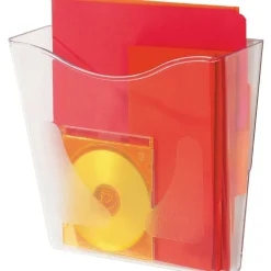deflecto Euro-Style DocuPocketPortrait Wall File, A4/Legal/Letter/Magazine/Portfolio Size, 10.25" x 4" x 10", Clear