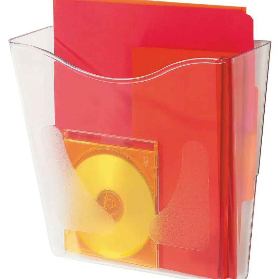 deflecto Euro-Style DocuPocketPortrait Wall File, A4/Legal/Letter/Magazine/Portfolio Size, 10.25" x 4" x 10", Clear