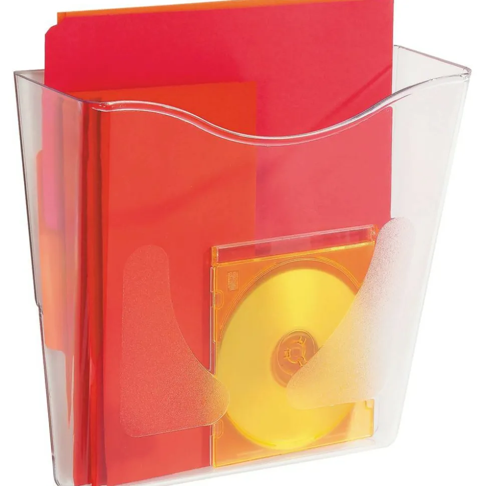 deflecto Euro-Style DocuPocketPortrait Wall File, A4/Legal/Letter/Magazine/Portfolio Size, 10.25" x 4" x 10", Clear