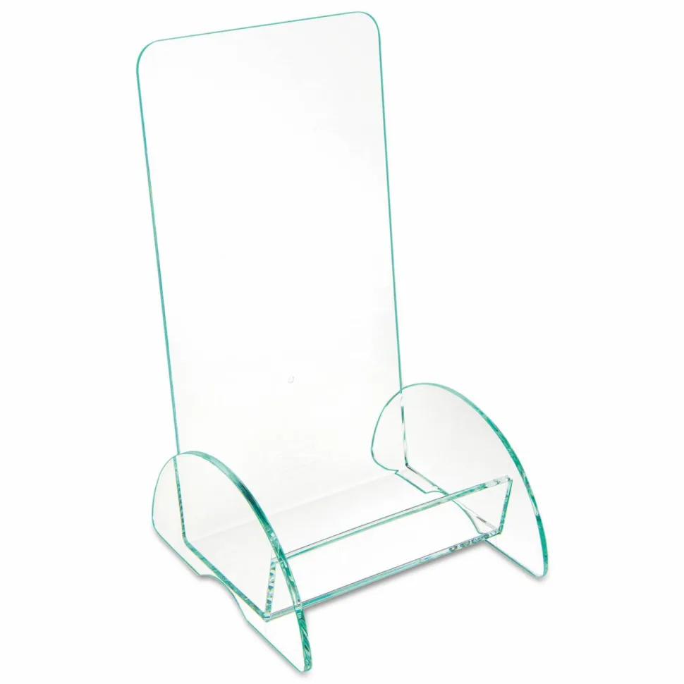 Deflecto Euro-Style Leaflet DocuHolder, 8"H x 4 1/2"W x 3 3/4"D, Clear/Green