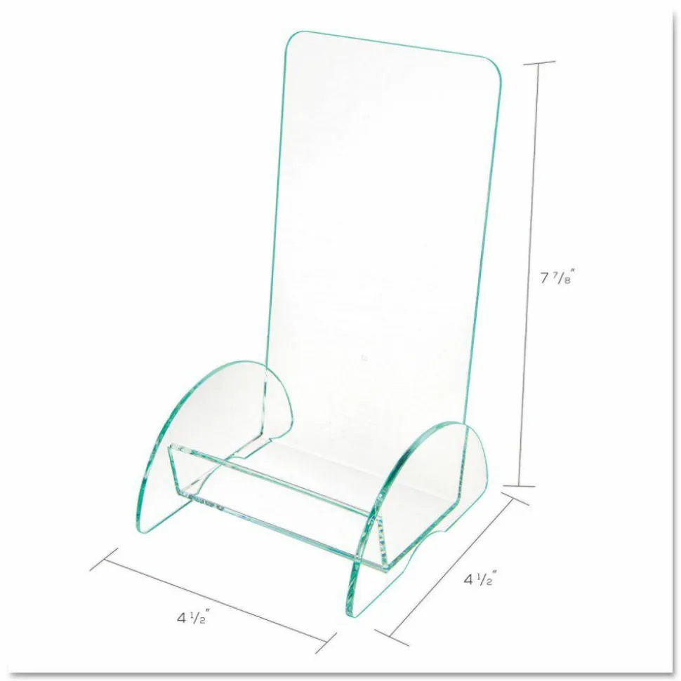 Deflecto Euro-Style Leaflet DocuHolder, 8"H x 4 1/2"W x 3 3/4"D, Clear/Green