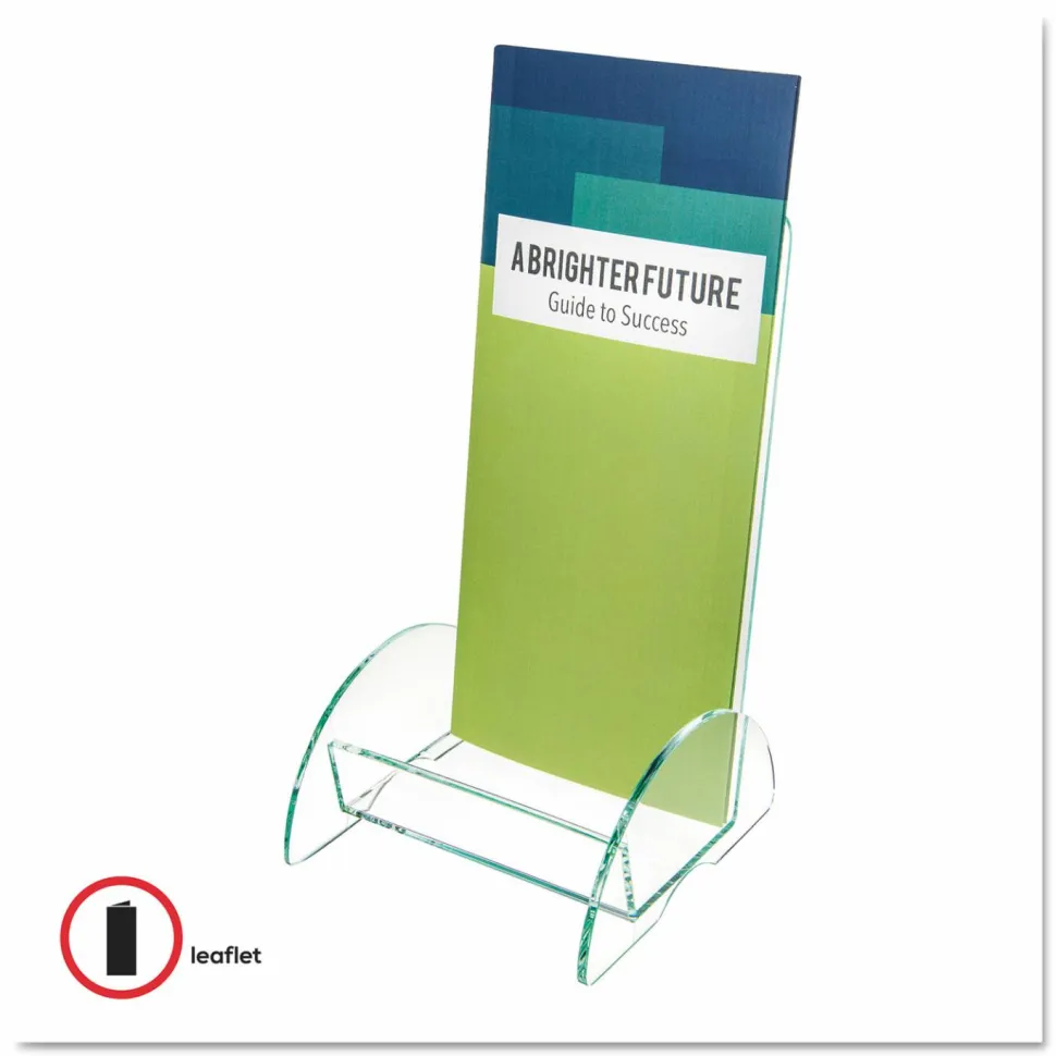 Deflecto Euro-Style Leaflet DocuHolder, 8"H x 4 1/2"W x 3 3/4"D, Clear/Green
