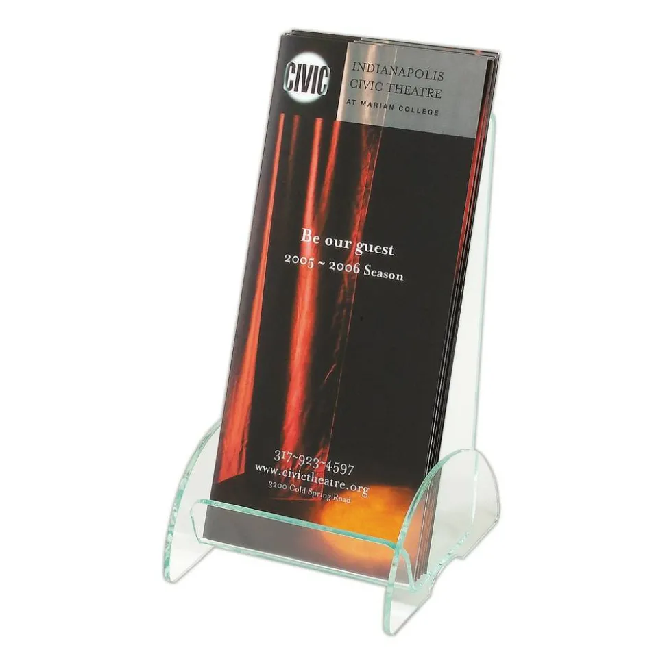 Deflecto Euro-Style Leaflet DocuHolder, 8"H x 4 1/2"W x 3 3/4"D, Clear/Green