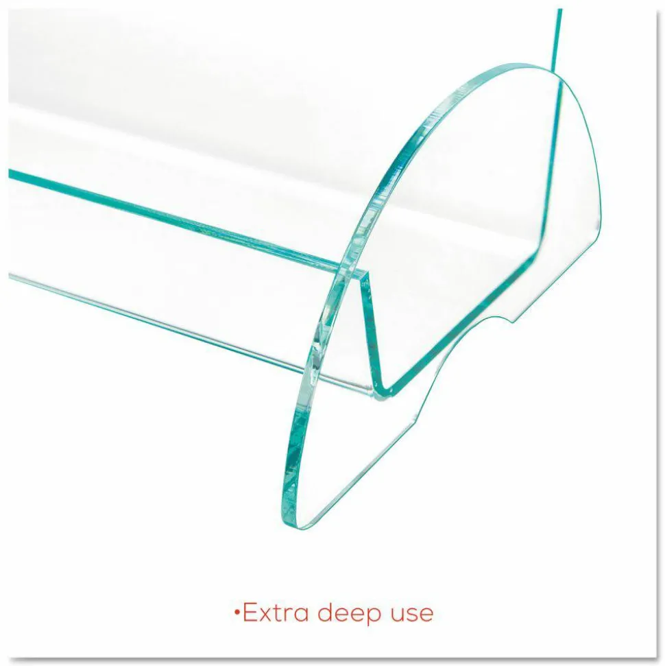 Deflecto Euro-Style Leaflet DocuHolder, 8"H x 4 1/2"W x 3 3/4"D, Clear/Green