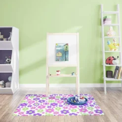 Deflecto FashionMat - Floor mat for classroom, home, home office - rectangular - 89 x 101.6 cm - lazy daisies