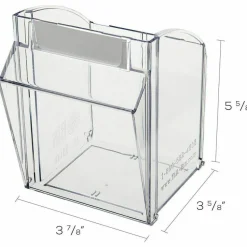 Deflecto Interlocking Horizontal Tilt Bin, 5 Bins, Small Size, 5 1/4" x 23 5/8" x 6 1/2", Black/Clear