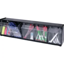 Deflecto Interlocking Horizontal Tilt Bin, 5 Bins, Small Size, 5 1/4