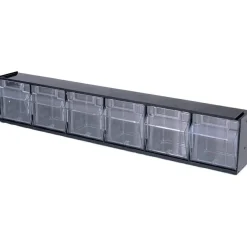 Deflecto Interlocking Horizontal Tilt Bin, 6 Bins, Small Size, 4 1/2