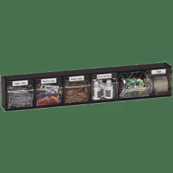 Deflecto Interlocking Horizontal Tilt Bin, 6 Bins, Small Size, 4 1/2