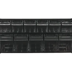 Deflecto Interlocking Horizontal Tilt Bin, 6 Bins, Small Size, 4 1/2