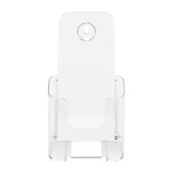 Deflecto Literature DocuHolder, Brochure/Leaflet Size, 7 3/4"H x 4 1/4"W x 3 1/4"D, Clear