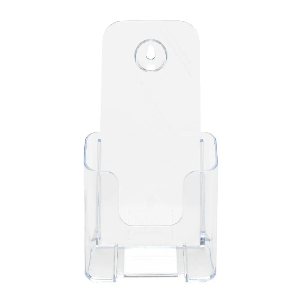 Deflecto Literature DocuHolder, Brochure/Leaflet Size, 7 3/4"H x 4 1/4"W x 3 1/4"D, Clear