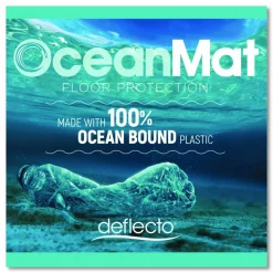 Deflecto OceanMat Chair Mat for Carpet - Commercial, Low Pile, Chair, Carpeted Floor - 53