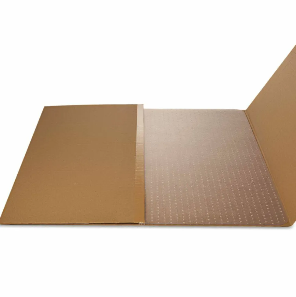 deflecto RollaMat Frequent Use Chair Mat for Medium Pile Carpeted Floors, Rectangular, Beveled Edges, 46" x 60", Clear, Ships Flat
