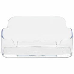 Deflecto Single-Compartment Business Card Holder, 50-Card Capacity, Clear