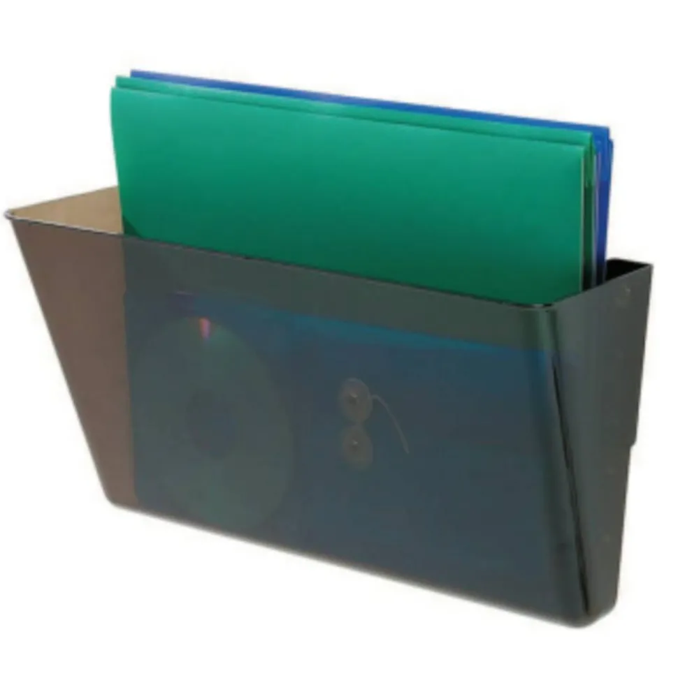 Deflecto Single Compartment Letter Size Stackable Wall File, Smoke