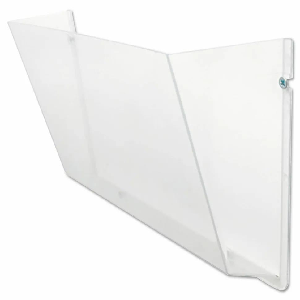 Deflecto Single Wall Pocket, Letter Size, 6 1/2"H x 14 1/2"W x 3"D, Clear