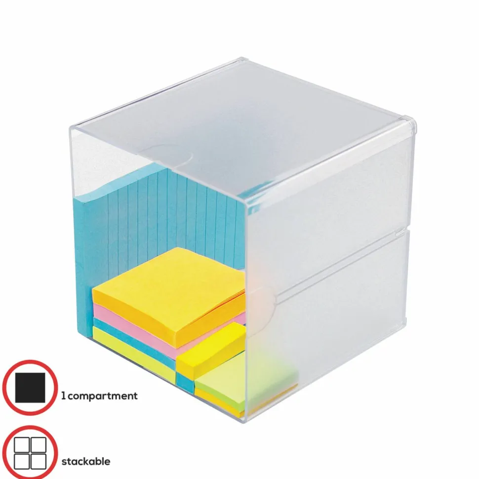 Deflecto Stackable Cube, 6"H x 6"W x 6"D, Clear