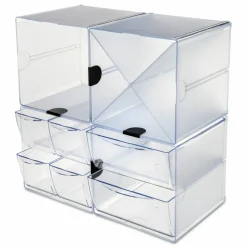 Deflecto Stackable Cube With 4 Drawers, 6