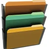 Deflecto Stackable Wall File Pocket, 3 Pack, Smoke