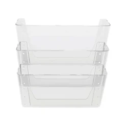 Deflecto Stackable Wall Pocket File, 3 Pack, Clear