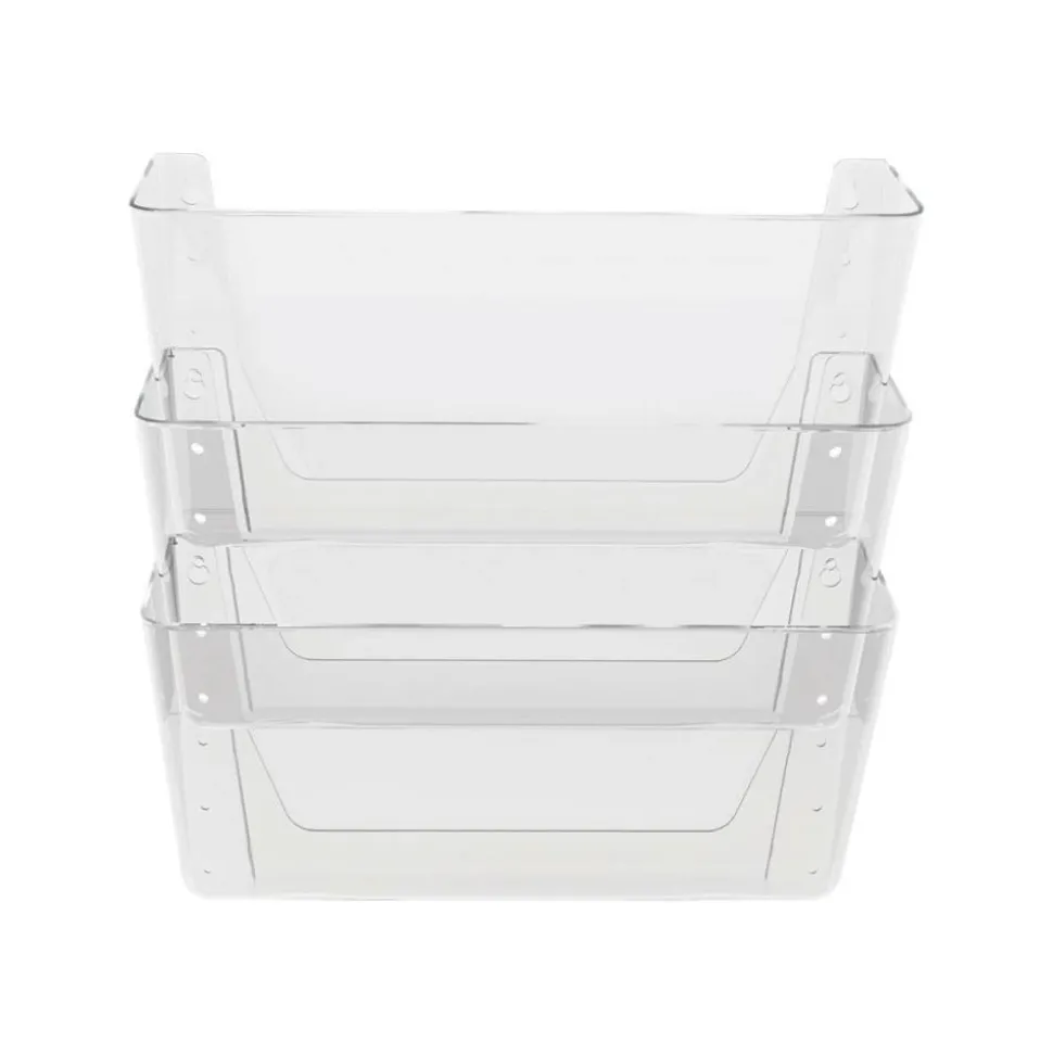 Deflecto Stackable Wall Pocket File, 3 Pack, Clear