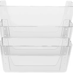 Deflecto Stackable Wall Pocket File, 3 Pack, Clear