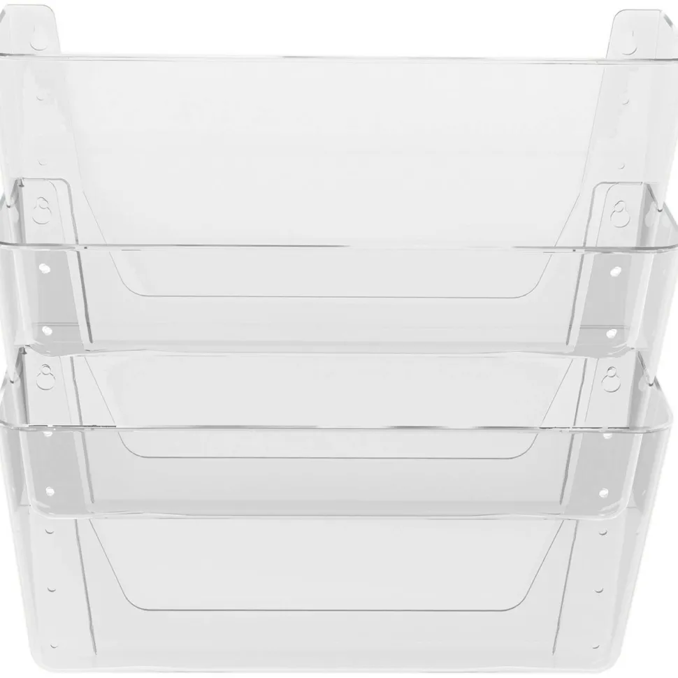 Deflecto Stackable Wall Pocket File, 3 Pack, Clear