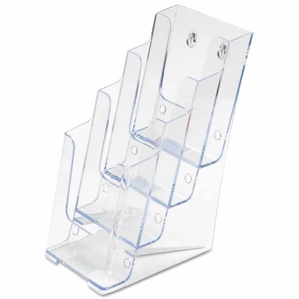 Deflecto Stand-Tall Countertop Leaflet Size Literature Display, 10"H x 47/8"W x 6 1/8"D, Clear