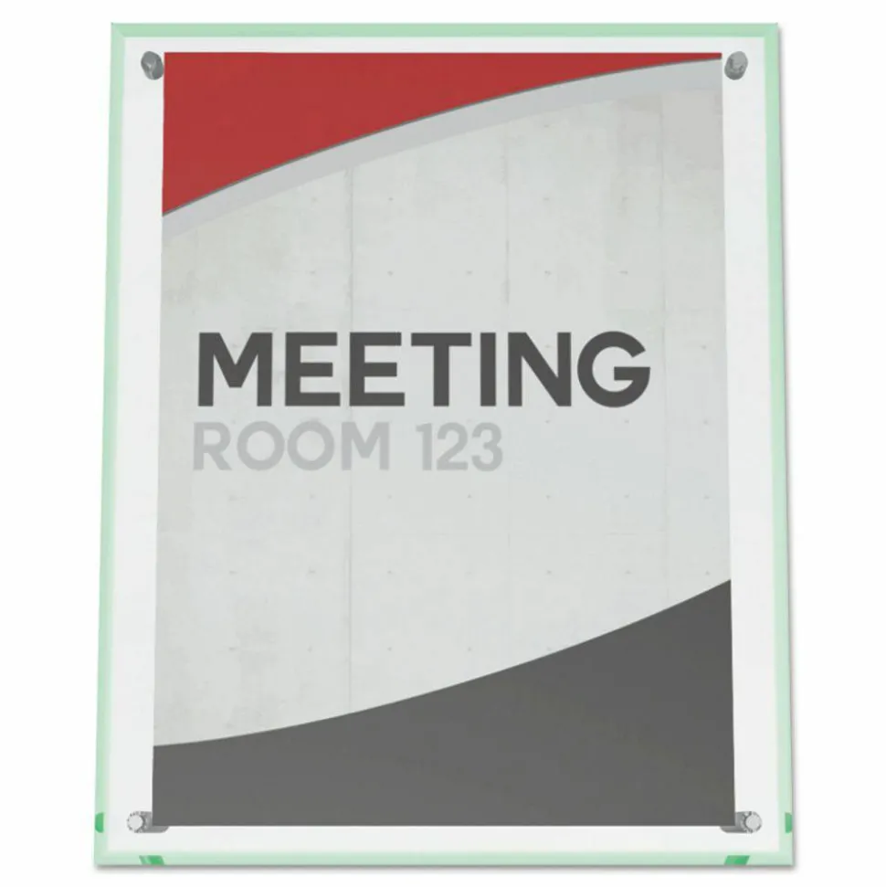 Deflecto Superior Image Beveled Edge Sign Holder, 12 5/8"H x 10 1/6"W x 3 3/8"D, Clear