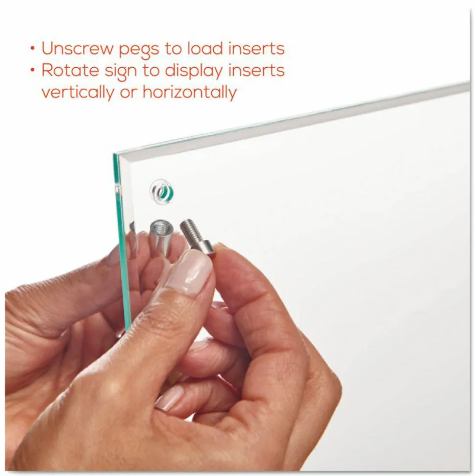 Deflecto Superior Image Beveled Edge Sign Holder, 12 5/8"H x 10 1/6"W x 3 3/8"D, Clear
