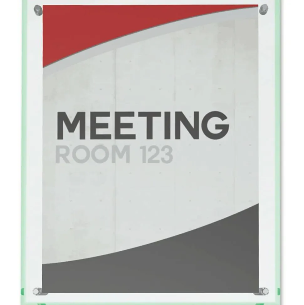 Deflecto Superior Image Beveled Edge Sign Holder, 12 5/8"H x 10 1/6"W x 3 3/8"D, Clear