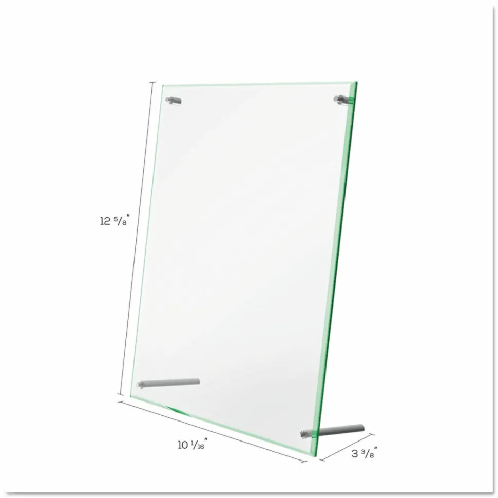 Deflecto Superior Image Beveled Edge Sign Holder, 12 5/8"H x 10 1/6"W x 3 3/8"D, Clear
