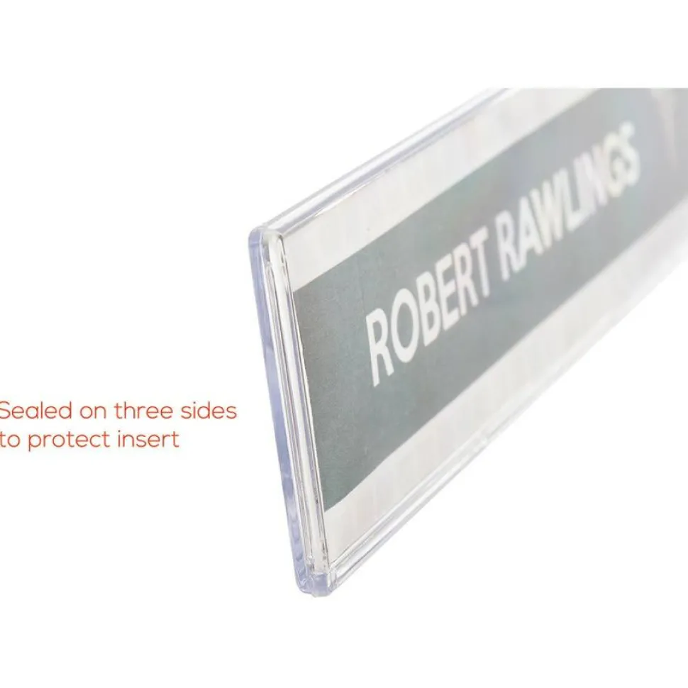 deflecto Superior Image Cubicle Nameplate Sign Holder, 8.5 x 2 Insert, Clear