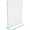 deflecto Superior Image Green Edge Sign Holder, 8.5"W x 11"H, Side-loading, Bottom Loading, Clear