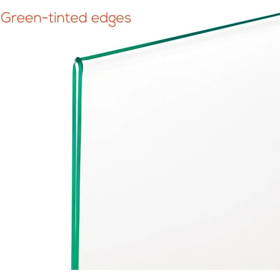 deflecto Superior Image Green Edge Sign Holder, 8.5"W x 11"H, Side-loading, Bottom Loading, Clear