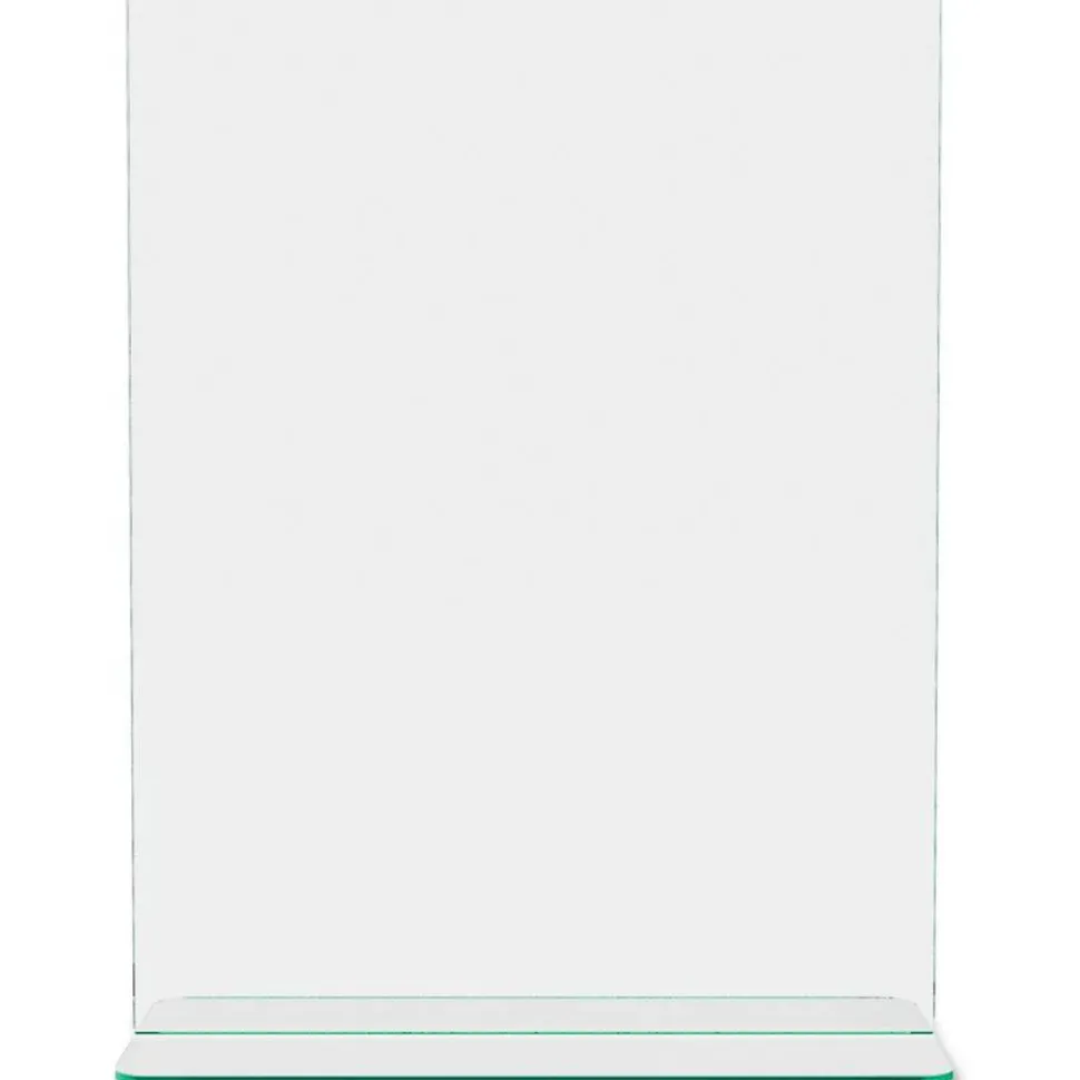 deflecto Superior Image Green Edge Sign Holder, 8.5"W x 11"H, Side-loading, Bottom Loading, Clear