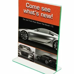 deflecto Superior Image Green Edge Sign Holder, 8.5