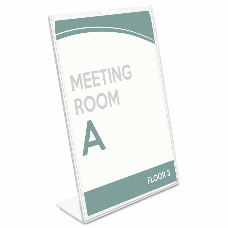 Deflecto Superior Image Slanted Sign Holder, 8 1/2" x 11", Clear