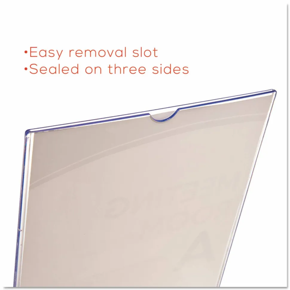 Deflecto Superior Image Slanted Sign Holder, 8 1/2" x 11", Clear