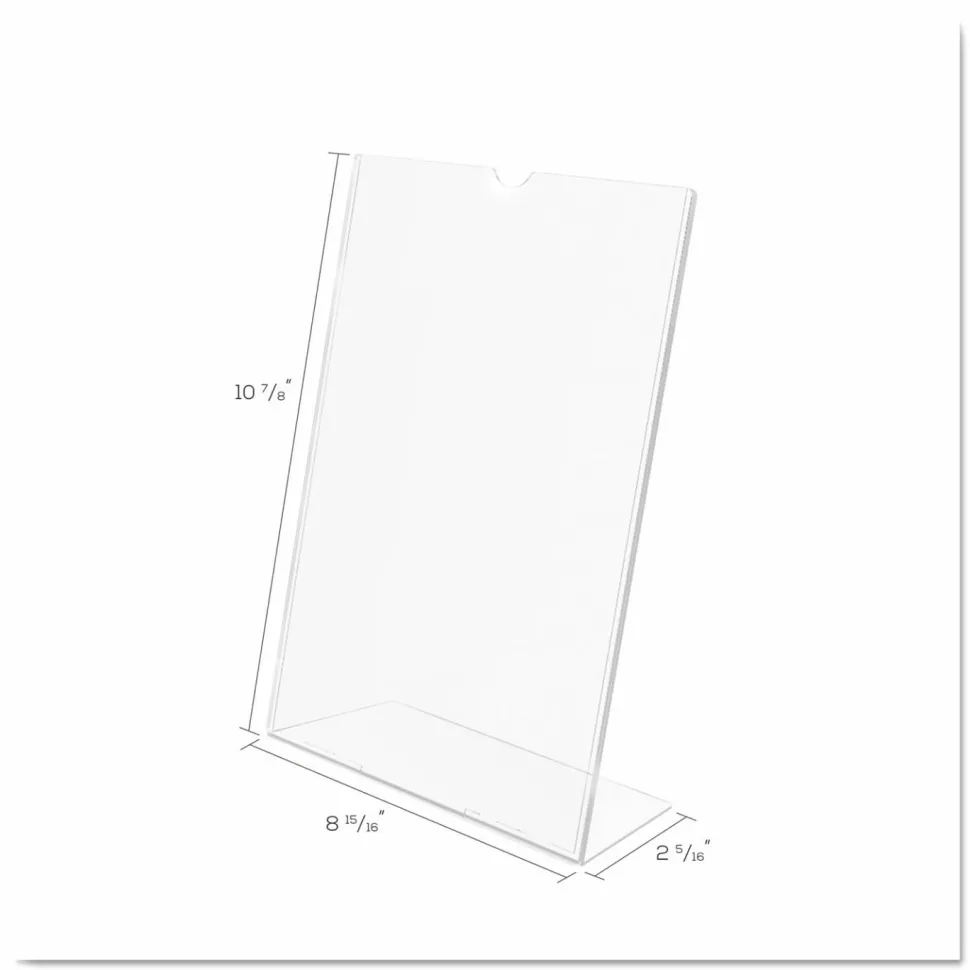 Deflecto Superior Image Slanted Sign Holder, 8 1/2" x 11", Clear